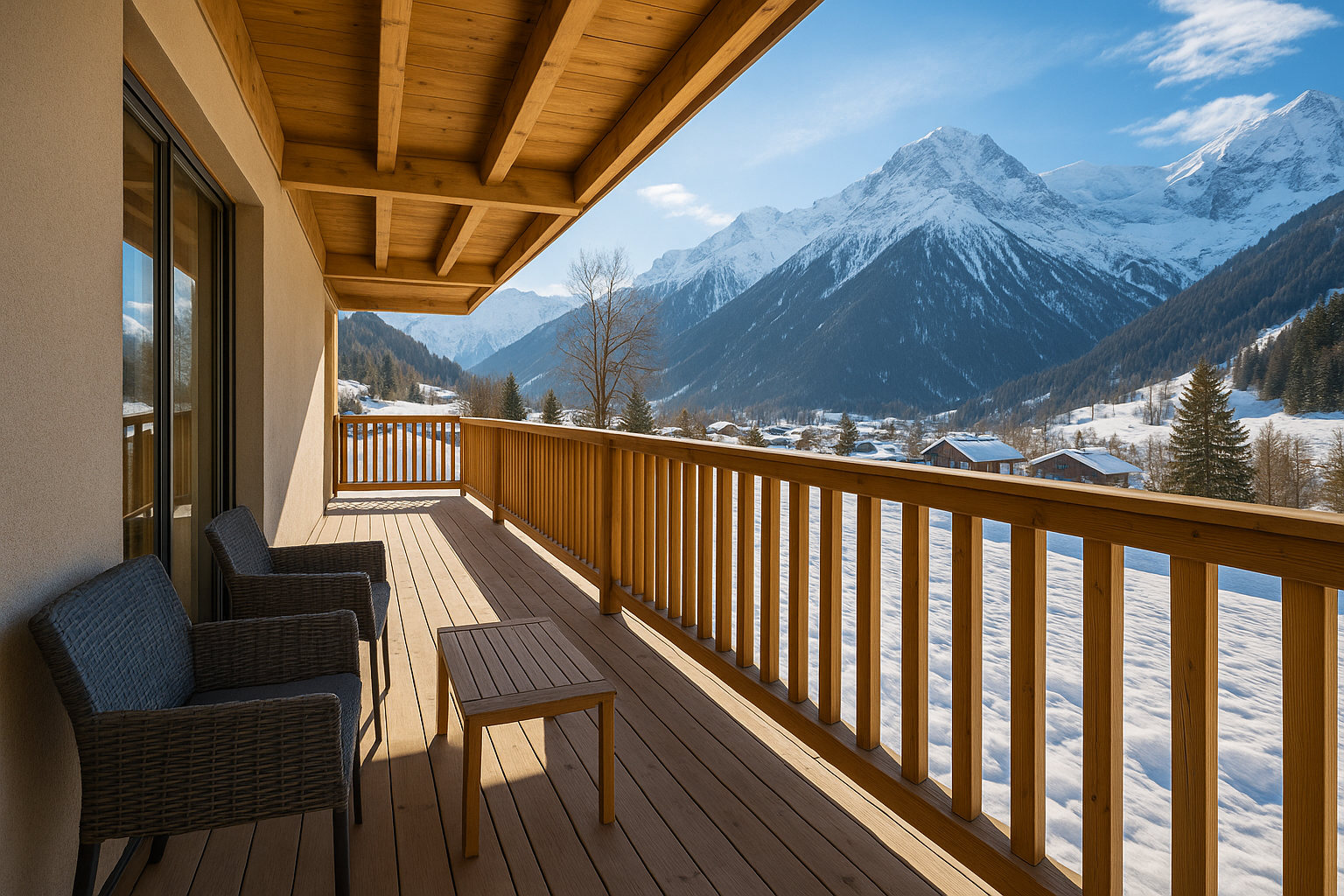 Grand 3 pièces de 83 m2 avec balcon   Résidence de standing en station de ski